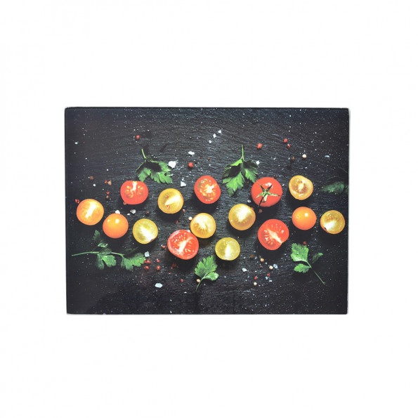 Planche à découper motif tomates cerises