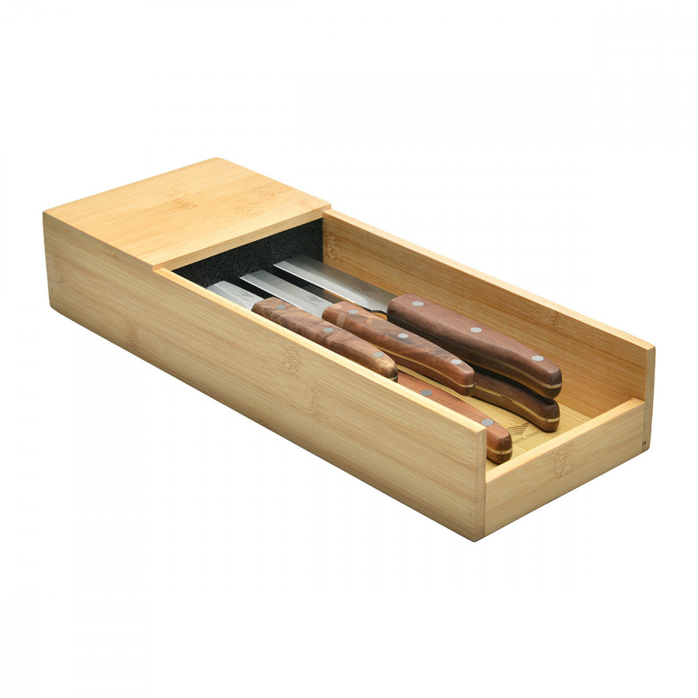 Set de 5 couteaux +  range-couteaux pour tiroir