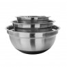 Lot de 3 saladiers inox avec couvercles