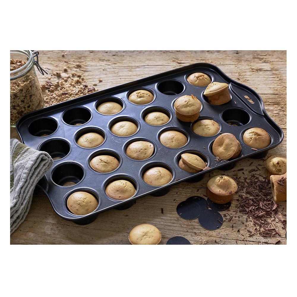 Maxi moule 24 mini muffins fond amovible