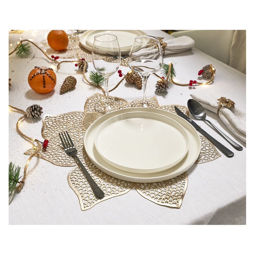 Lot de 6 sets de table forme poinsettia