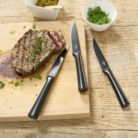 Set de 6 couteaux à steak tout inox noir