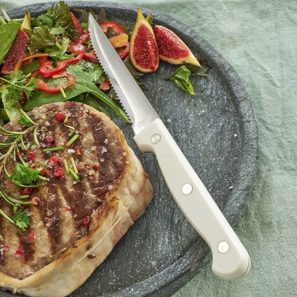 Set de 6 couteaux à steak - blanc