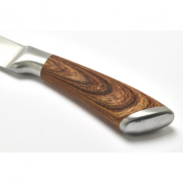 Set de 4 couteaux à steak tout inox effet bois