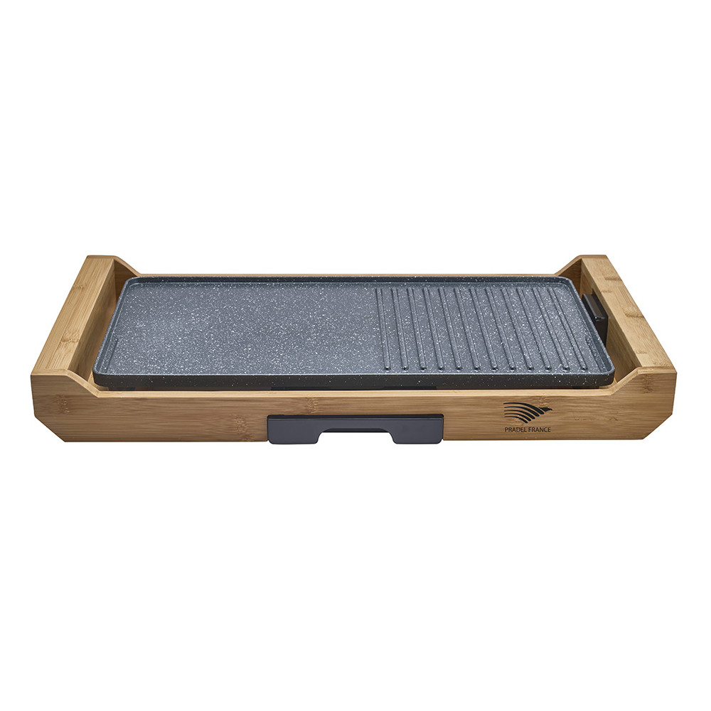 Plancha grill électrique support bambou