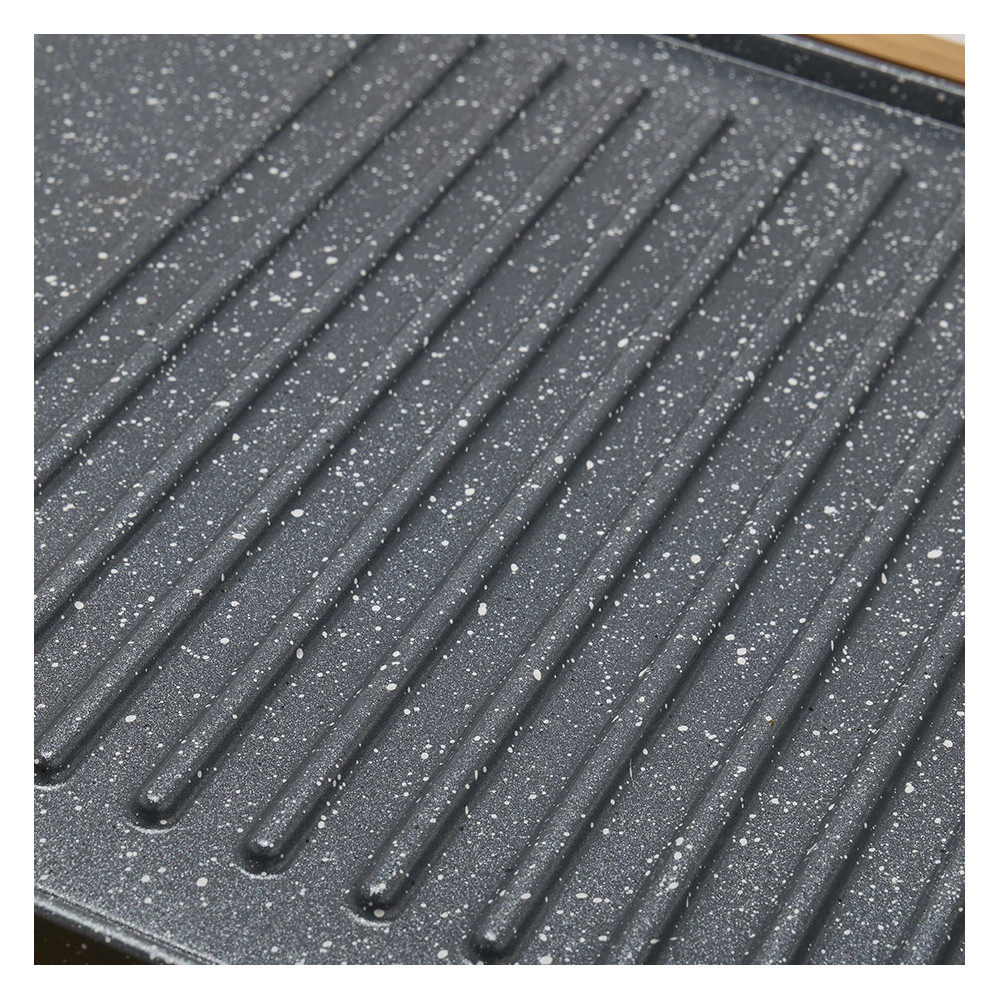 Plancha grill électrique support bambou